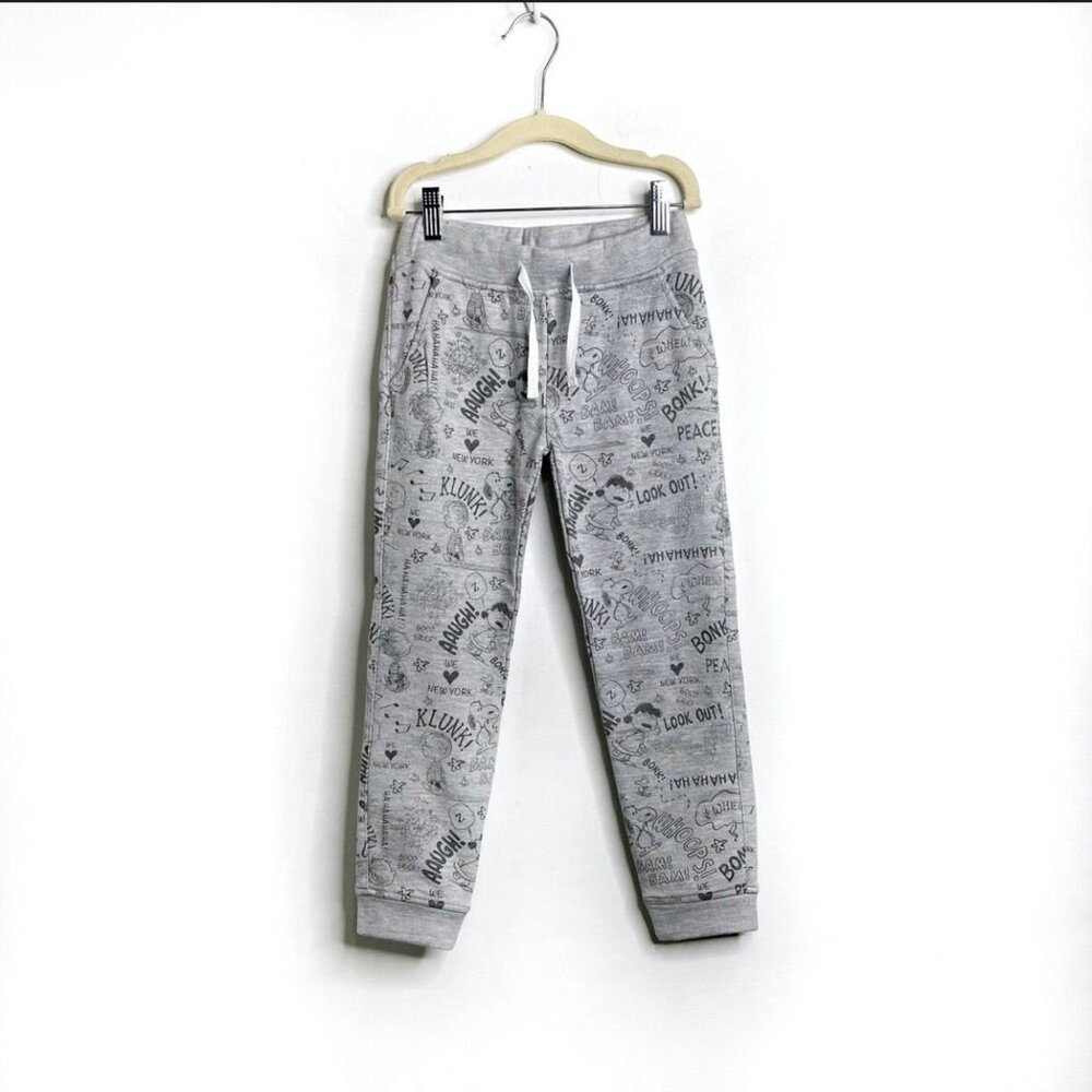 NEW Appaman X Peanuts Kids Girl's GRAY JOGGER SWEATPANTS Sz 6 SPARKLE CLOUD